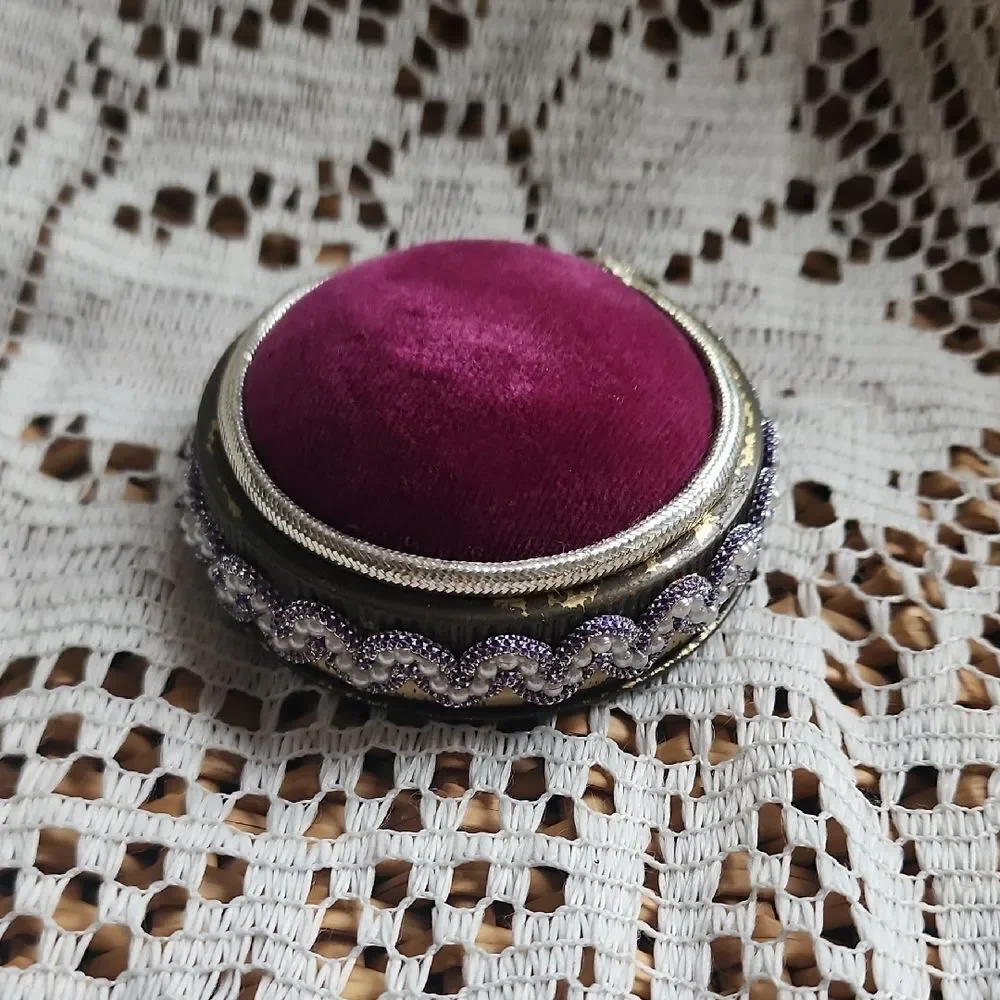 Vintage Handmade Crushed Velvet Pin Cushion